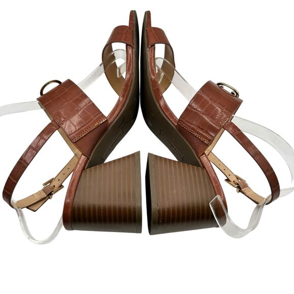 Liz Claiborne Women's Brown Croc Embossed Portola Slingback Sandals Size 8.5M - Picture 10 of 11